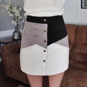 She & Sky Corduroy Color Block Skirt